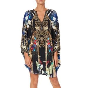 Camilla Rainbow Room Short Curved-Hem Coverup Kaftan
